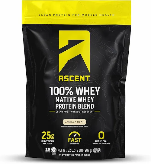 Ascent 100% Whey Protein - Vanilla Bean - 29