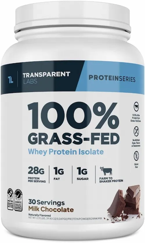 Transparent Labs Grass-Fed Whey Protein Isolate - Milk Chocolate - 30